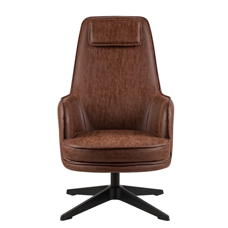 Kava Transitional Brown Faux Leather Accent Chair by Furniture of America