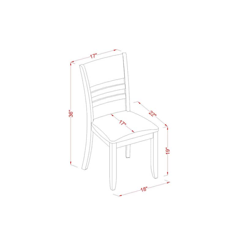 Espresso Finish Dining Chairs Set of 2 - Wood Kitchen Seating, 18 Inch Wide, Perfect for Events