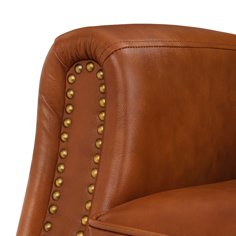 2 Set Genuine Leather Recliner Modern Push Back Recliner Chair Wingback 3 Adjustable Chair for Living Room