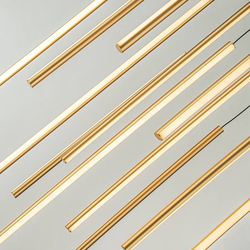 8/12/18-Light Dimmable Integrated LED Chandelier Linear Kitchen Island Light