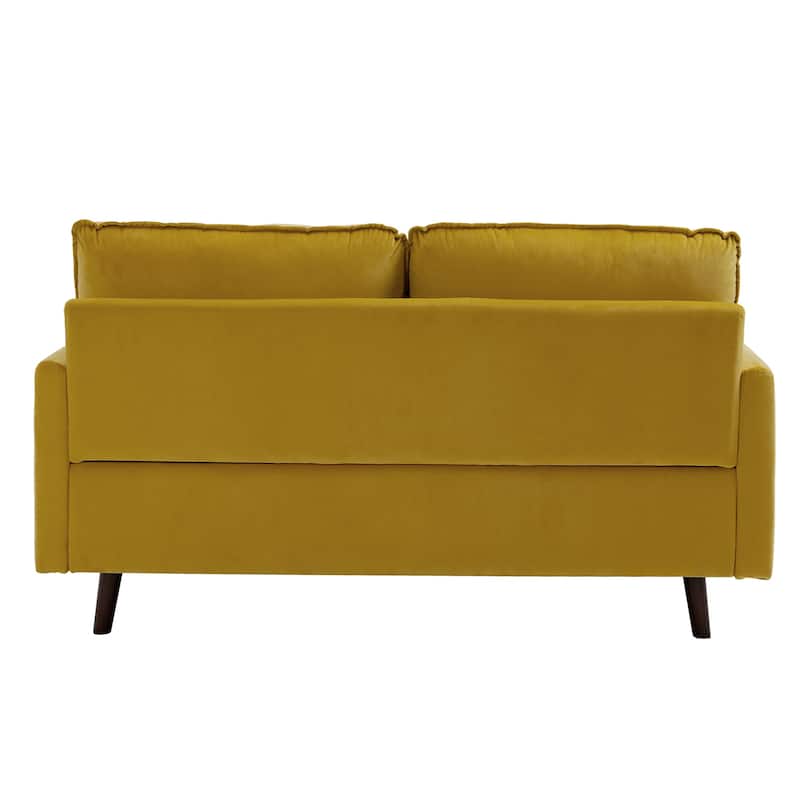 Velvet Loveseat Sofa With Wood Legs