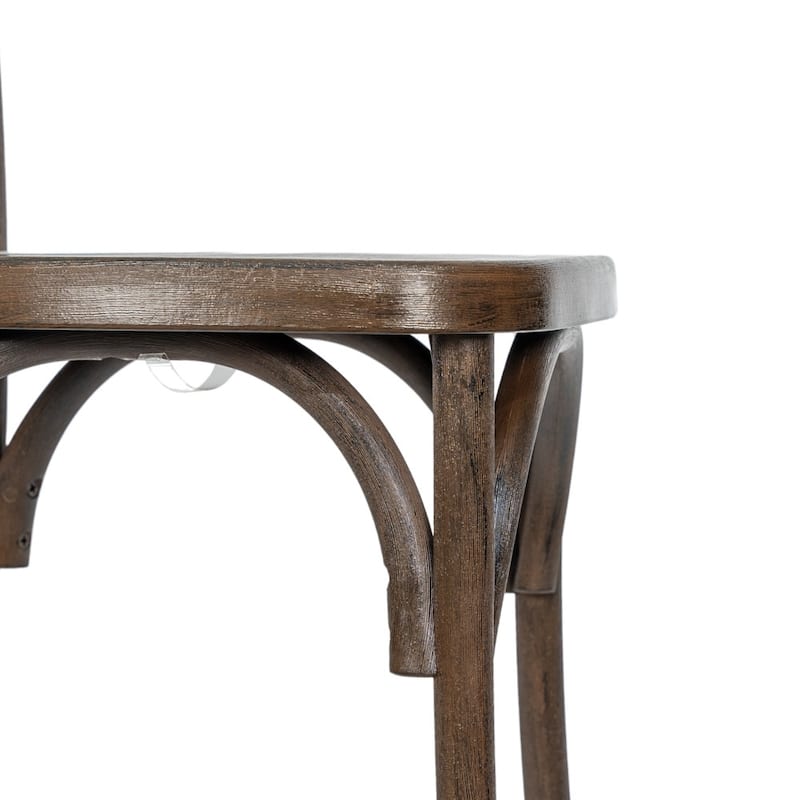 Indoor/Outdoor Commercial Grade Wood Look Resin Cross Back Chair - 19.25"W x 19.75"D x 35.25"H