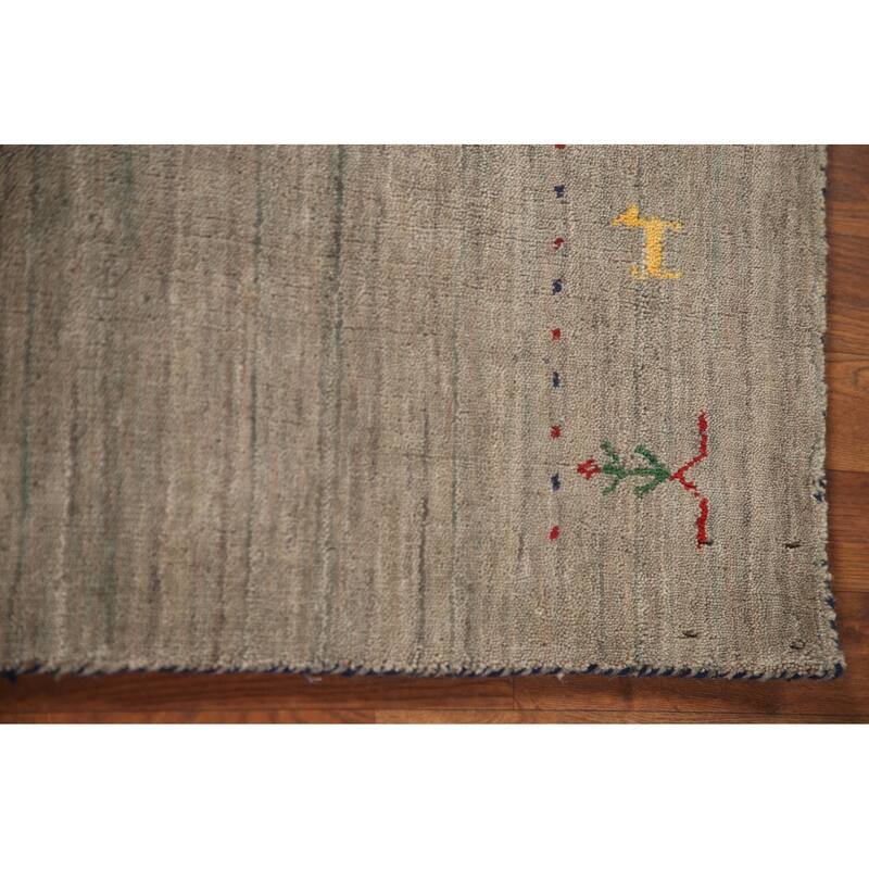 Tribal Gabbeh Accent Rug Handmade Oriental Wool Carpet - 2'10"x 4'11"