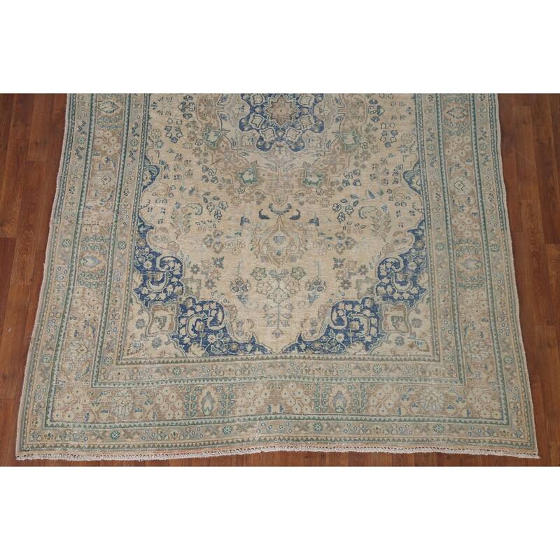 Antique Traditional Distressed Tabriz Persian Rug Handmade Wool Carpet - 6'3" x 9'9"