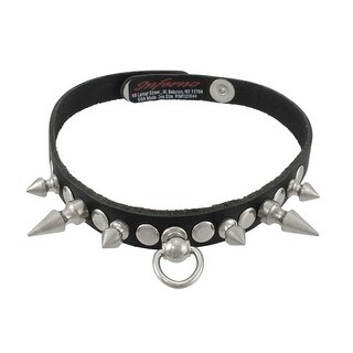 black choker with silver ring
