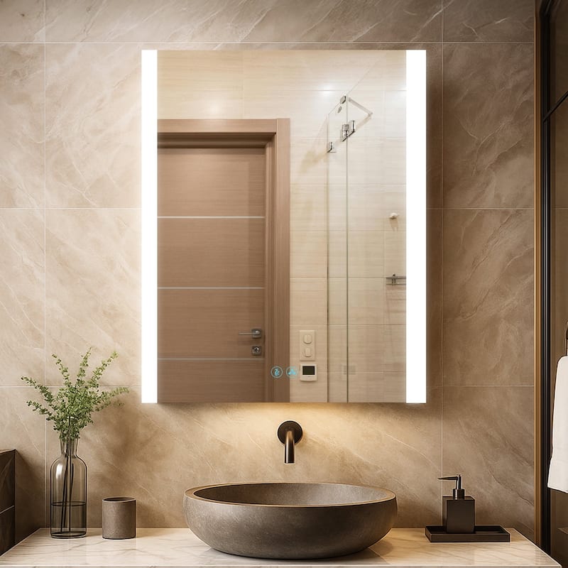 Blossom LED Bathroom Medicine Cabinet with Lighted Mirror, Anti-Fog - 24x32 Inch Left Hinge