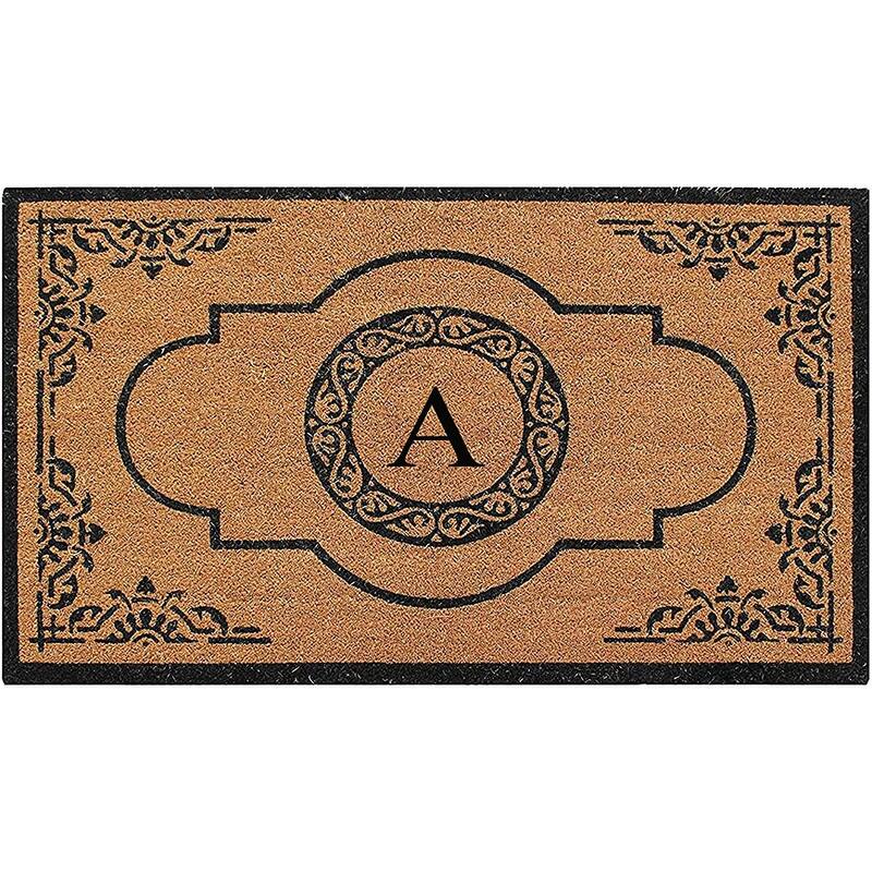 A1HC Abrilina Hand Crafted Heavy Duty Outdoor Monogram Doormat 36"X72" - A