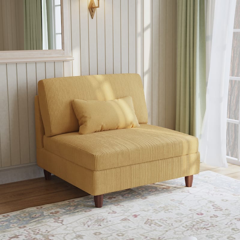 Oversized Storage Sectional Sofa Modular Couch - Orange-Armless Sofa