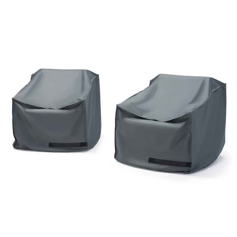 Milea 2 Piece Polyester Outdoor Patio Club Chair Deluxe Furniture Cover - Grey
