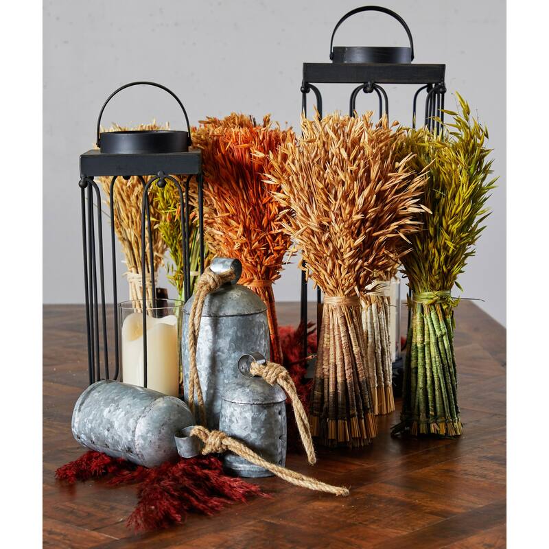 Gold, Gray, Bronze, Black or Red Metal Tibetan Inspired Decorative Cow Bells with Jute Hanging Rope (Set of 3)