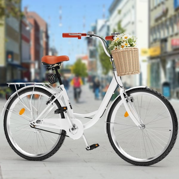 24 Inch Womens White Bike With Basket Firmstrong 24 Inch Women's