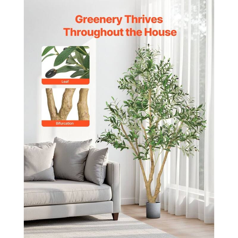 6ft Olive Tree Artificial with Flexible Branches Realistic Fake Plant for Indoor Home Decoration - 43.31 x 31.50 x 72.05 in