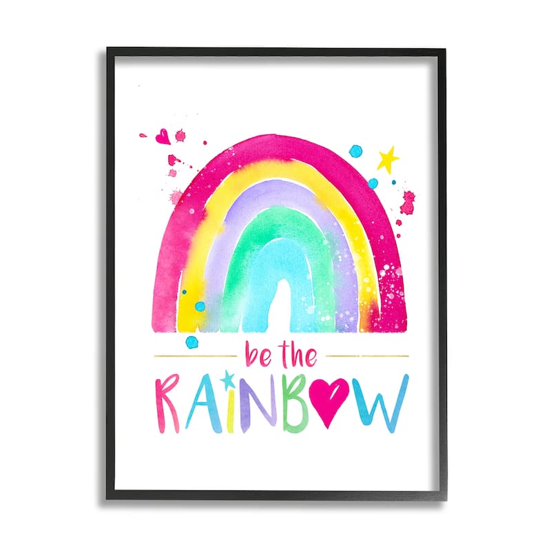 Stupell Modern Rainbow Splash Framed Giclee Art Design by Enya Todd - 16 x 20 - Black