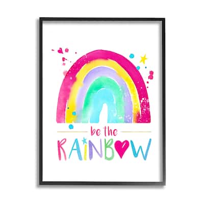 Stupell Modern Rainbow Splash Framed Giclee Art Design by Enya Todd