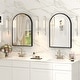 preview thumbnail 11 of 16, Arched Black Aluminum Alloy Framed French Cleat Mounted Wall Decor Bathroom Vanity Mirror with 5-Year Warranty