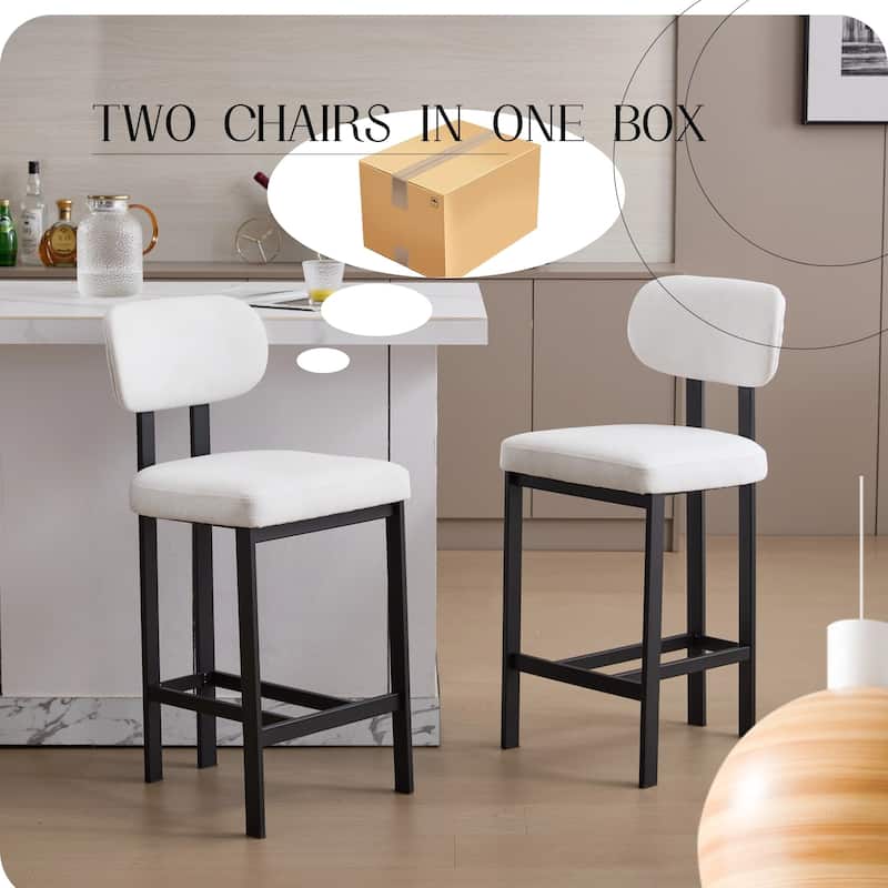 Upholstered Counter Height Bar Stools Side Chairs Set of 2