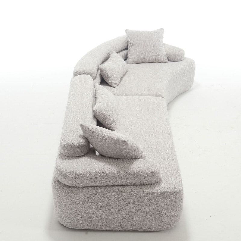Frameless Sofa with Sponge Construction, ARC Armrests, No Assembly Required