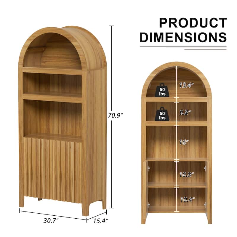 Arch Bookshelf Multi-Purpose Shelf for Living Room Kitchen