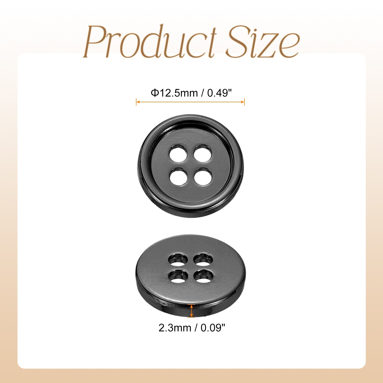 Metal Button 4 Holes Alloy Round Buttons Craft Sewing Accessories for Clothing DIY Crafts