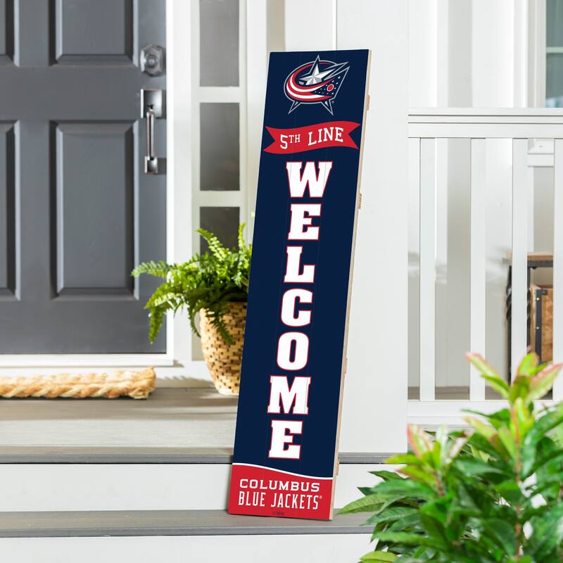 47" Porch Leaner Welcome Wall Sign, Columbus Blue Jackets
