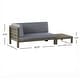 preview thumbnail 11 of 15, Oana Outdoor Acacia Wood Left Arm Loveseat and Coffee Table Set with Cushion by Christopher Knight Home