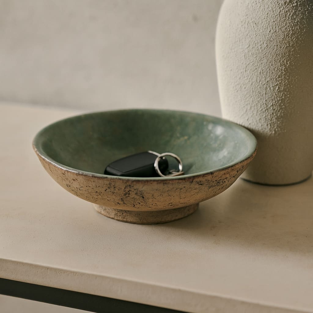 Pottery Modern Handcrafted Decorative Bowl for Home Decor - 4" Brown - 11.75"