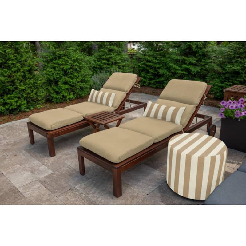 Casual Cushion Sunbrella® Fabric 1-Piece Outdoor Chaise Cushion, 22.5"W x 74"L - 22.5"W x 74"L