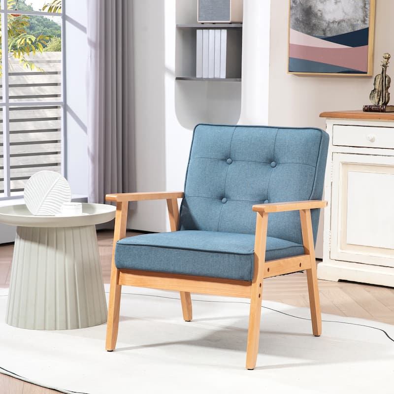 Accent Arm Chair With Upholstered Tufted Back