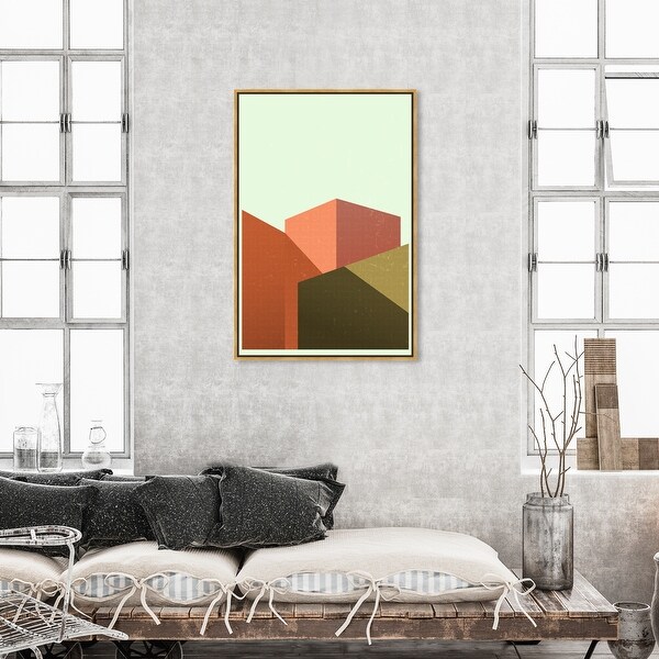 Oliver Gal 'Freeshape Building 2' Abstract Orange Wall Art Canvas