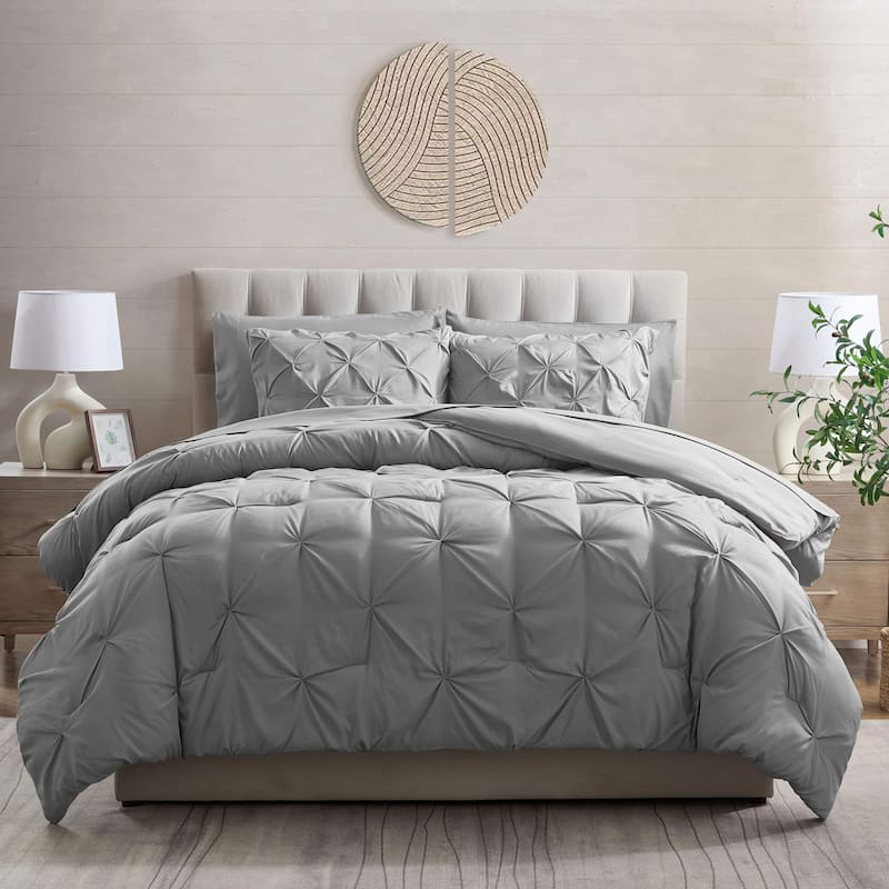 Empyrean Pinch Pleat Bed in a Bag - Twin XL - Grey
