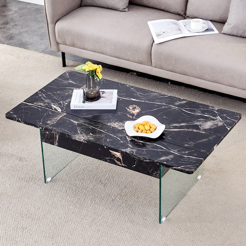 Modern Multifunctional Lift Coffee Table with Storage Space, Non-slip Feet and Lift Top, for Living Room