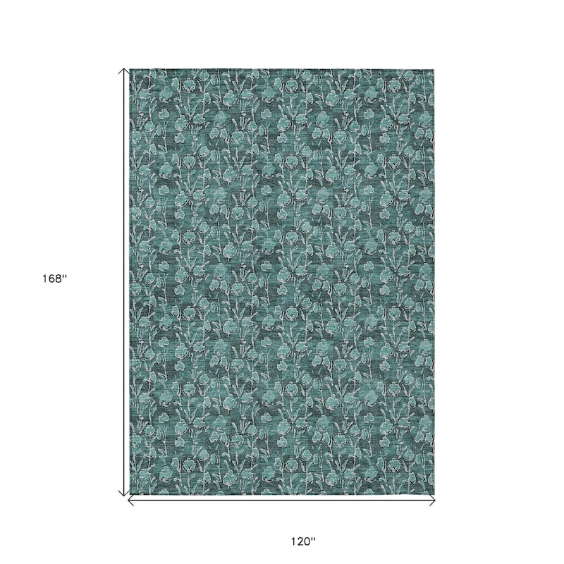 HomeRoots Floral Transitional Rectangle Outdoor Rug