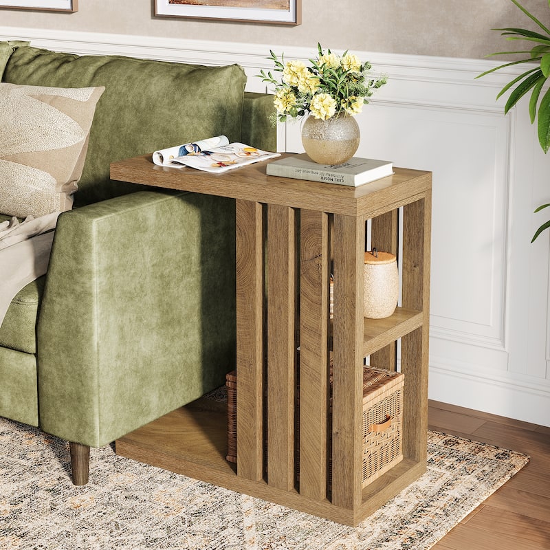 C Shaped End Table for Couch