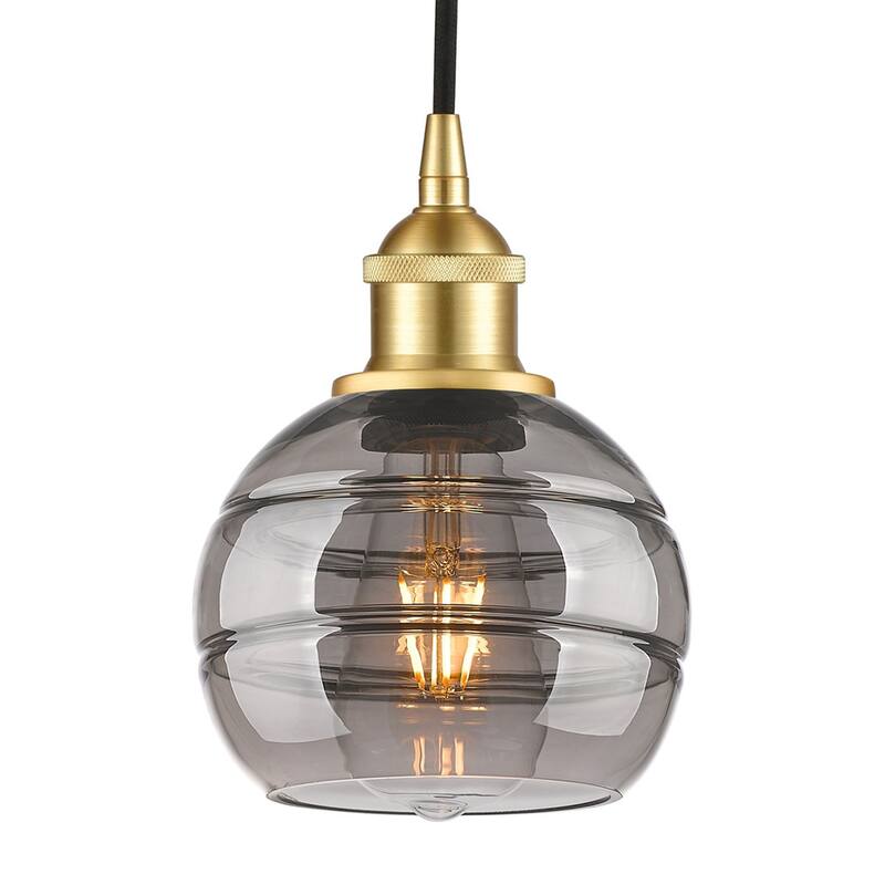 Innovations Lighting 616-1P 8 6 Rochester Pendant Rochester 6" Wide - Satin Gold / Light Smoke