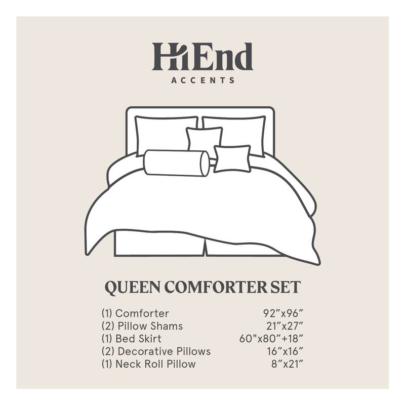 Paseo Road Sierra Suede Chenille Jacquard Western Bedding 7 Piece Comforter Set with Bed Skirt, Shams, & Accent Pillows