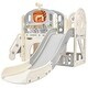 preview thumbnail 3 of 49, Freestanding Castle Climbing Playset with Slide, Tunnel, Ring Toss, and Basketball Hoop - Toy Storage Organizer for Kids