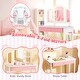 preview thumbnail 16 of 18, Gymax Kids Vanity Table Set 2-in-1 Princess Makeup Dressing Desk