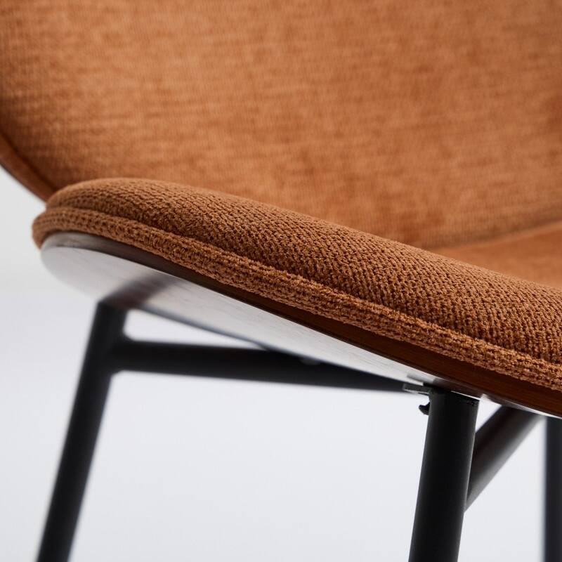 Mid-Century Modern Shell Accent Chair with Tripod Base in Walnut Finish