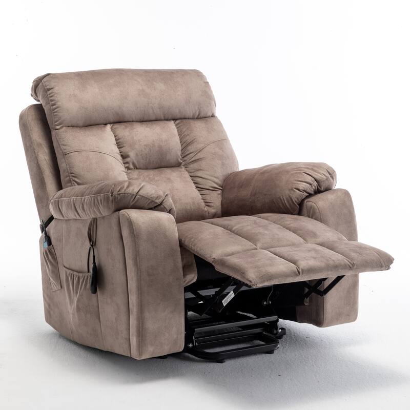 Power Lift Recliner with 8-Point Massage, Lumbar Heat, German OKIN Motor, Stainless Steel Cup Holder, and 10-Minute Setup