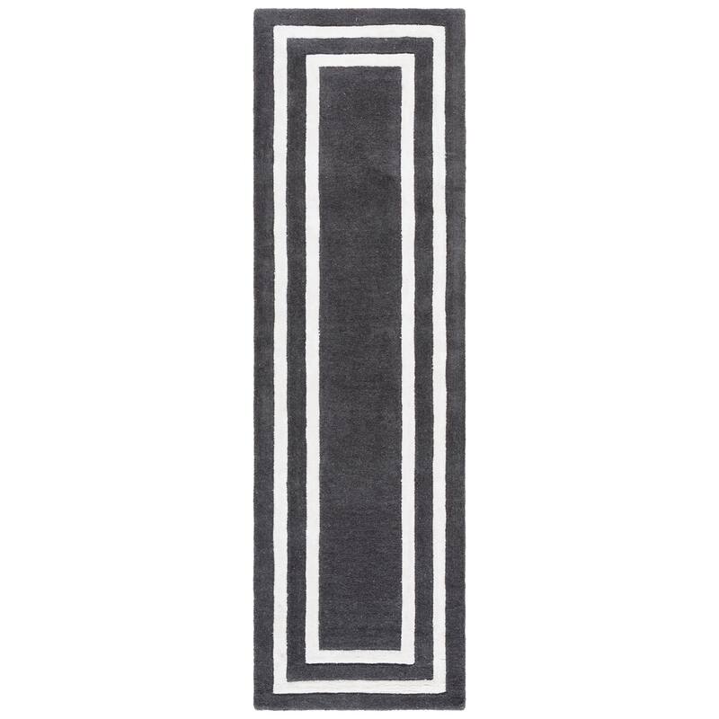 Lauren Ralph Lauren Handmade Roelien Wool Rug - Dark Grey/Ivory - 2'3" x 8' Runner