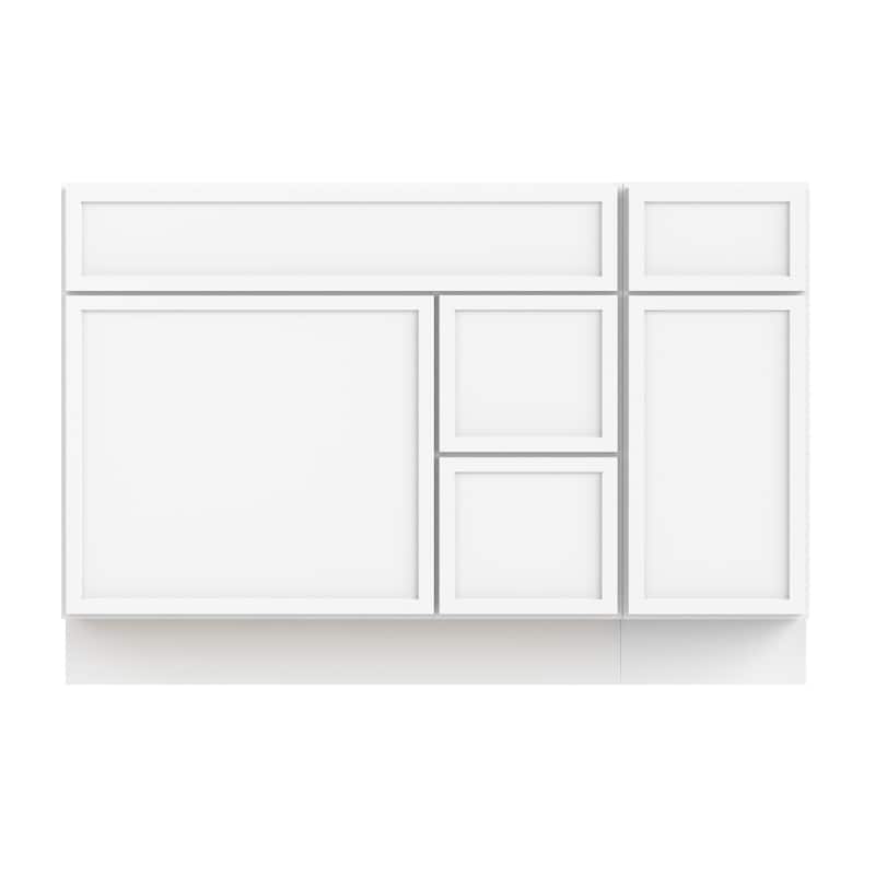 Vanity Art 48" Birch Freestanding Bathroom Vanity Cabinet without Top