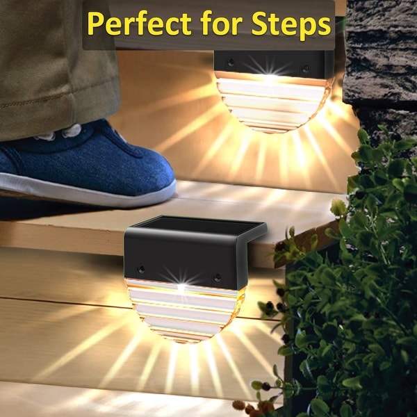 Solar Step Lights Outdoor Waterproof LED Solar Fence Light... Solar Deck Lights 