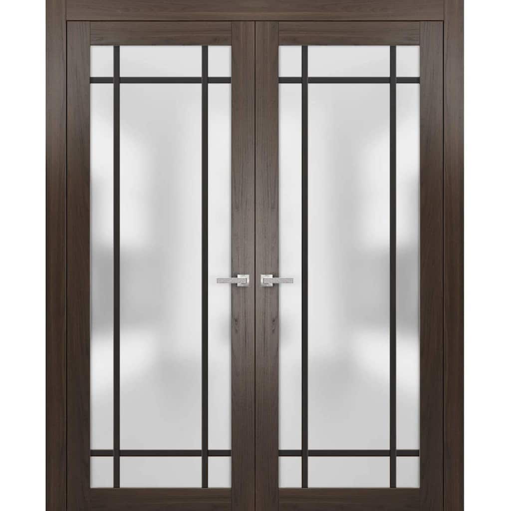 Solid French Double Doors 36 x 80 Planum 2112 Chocolate Ash