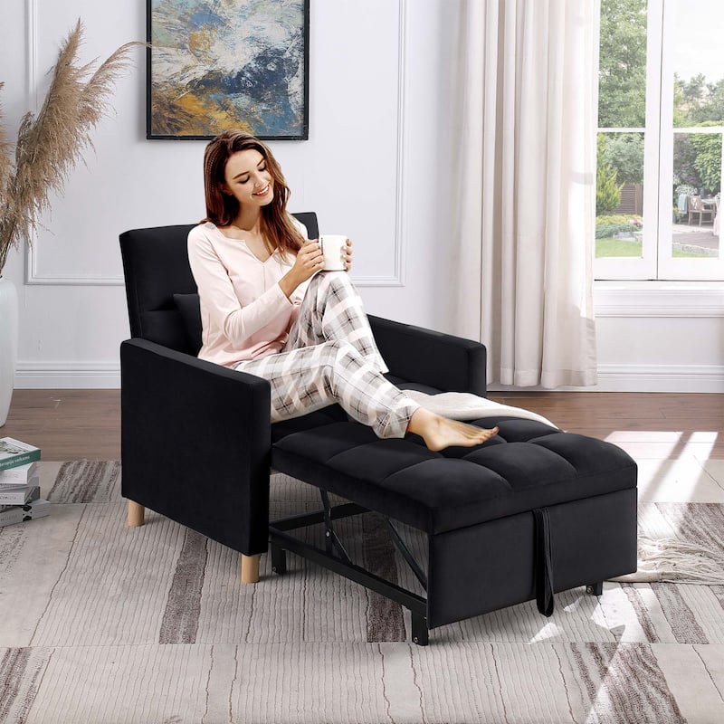 Aukfa Sleeper Chair Bed Convertible Single Sofa Chair with Pillow