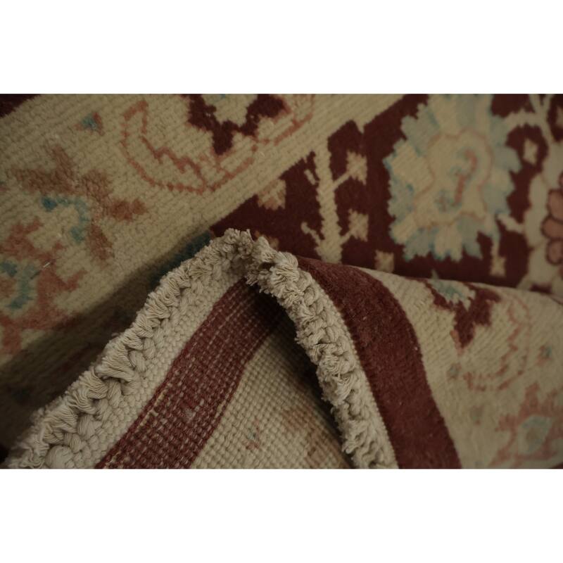 Hand Knotted Oriental 100% Wool Carpet Traditional All-Over Red Ziegler Area Rug - 3' 11'' X 2' 0''