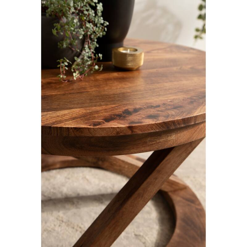 Kate and Laurel Aja Wood Coffee Table - 26x26x16