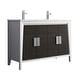 preview thumbnail 5 of 107, Fine Fixtures Imperial Collection Bathroom Vanity Cabinet Set, 48 Inch - Double Sink - Gray and White