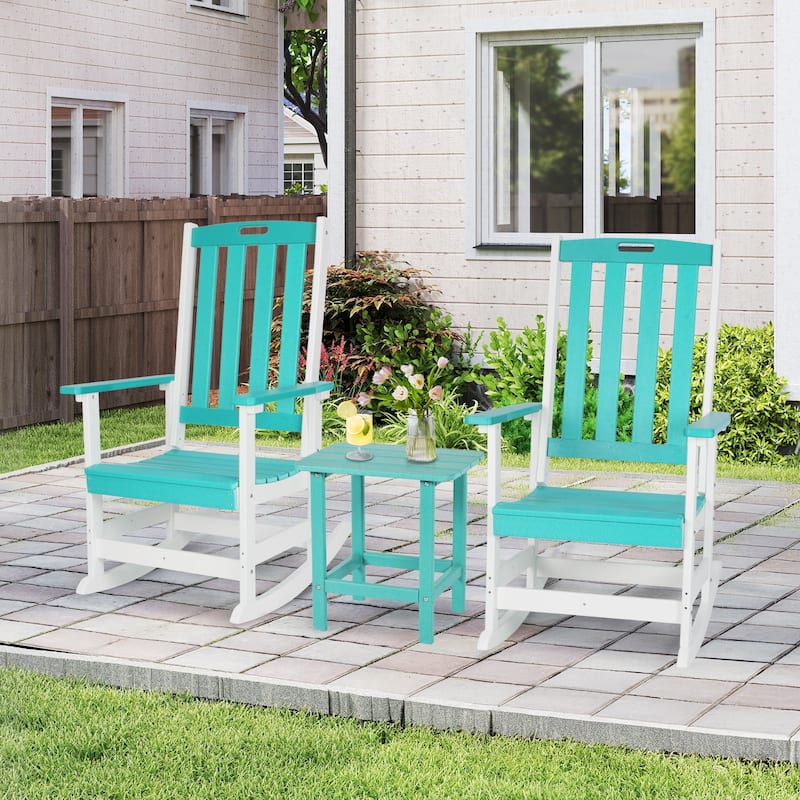 Aoodor Outdoor Rocking Chair, Ergonomic HDPE Rockers with All-Weather Design for Patio or Porch - N/A