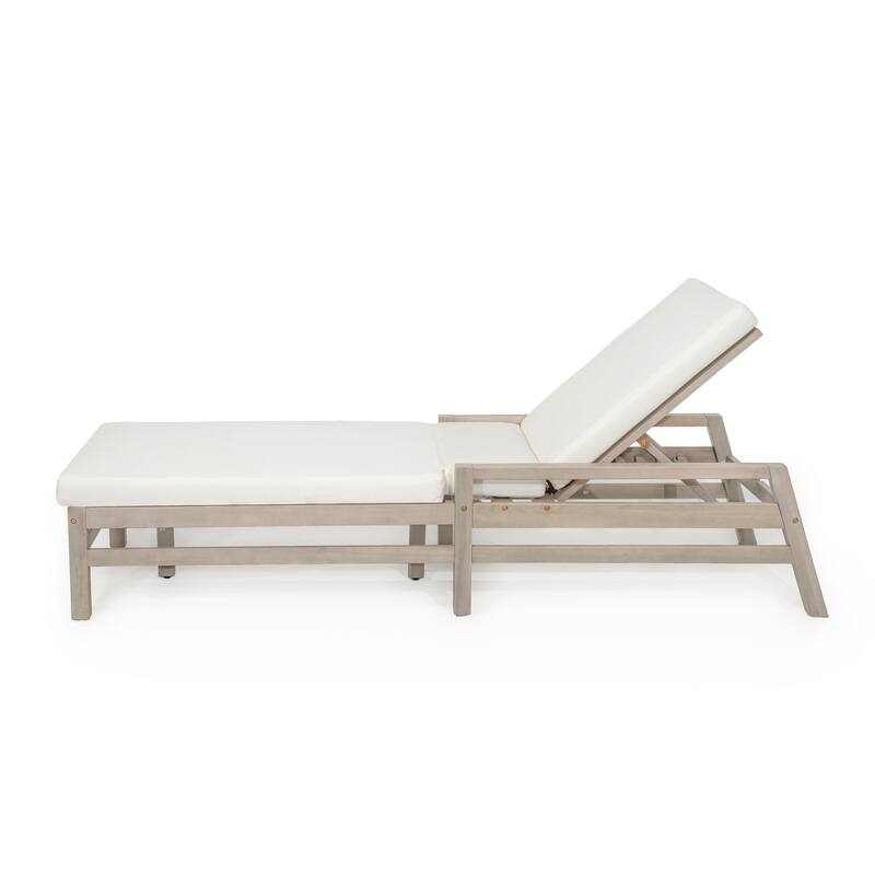 5-Position Adjustable Outdoor Chaise Lounge with Plush Cushions by Leisure Zone
