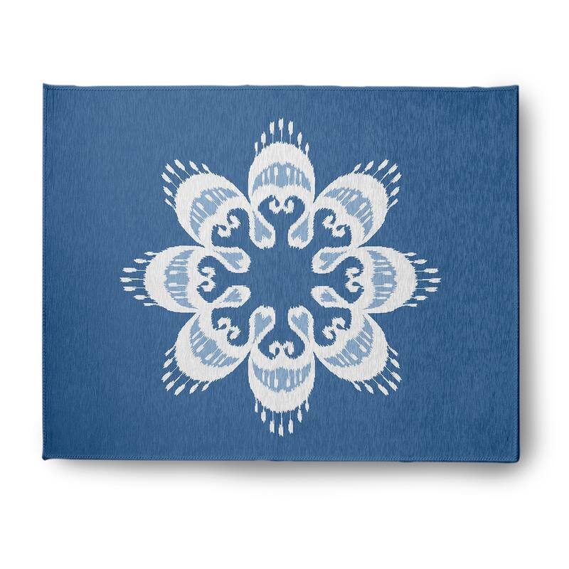 Ikat Mandala Chenille Rug - Blue - 8' x 10'